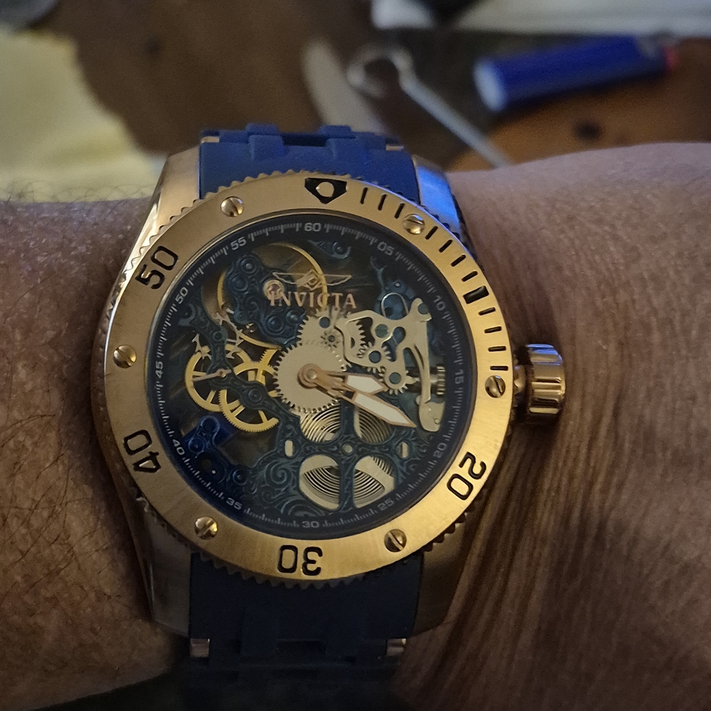 Invicta Men's Blue and Gold Watch